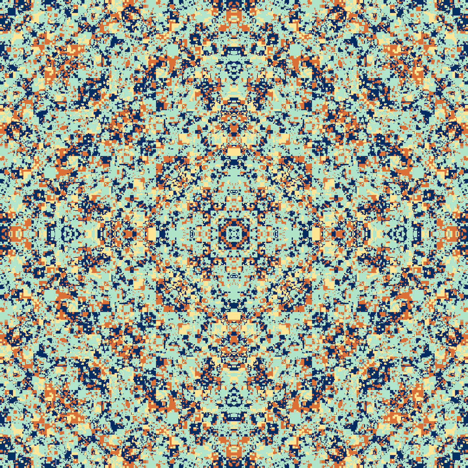 a quad-color digital square pattern