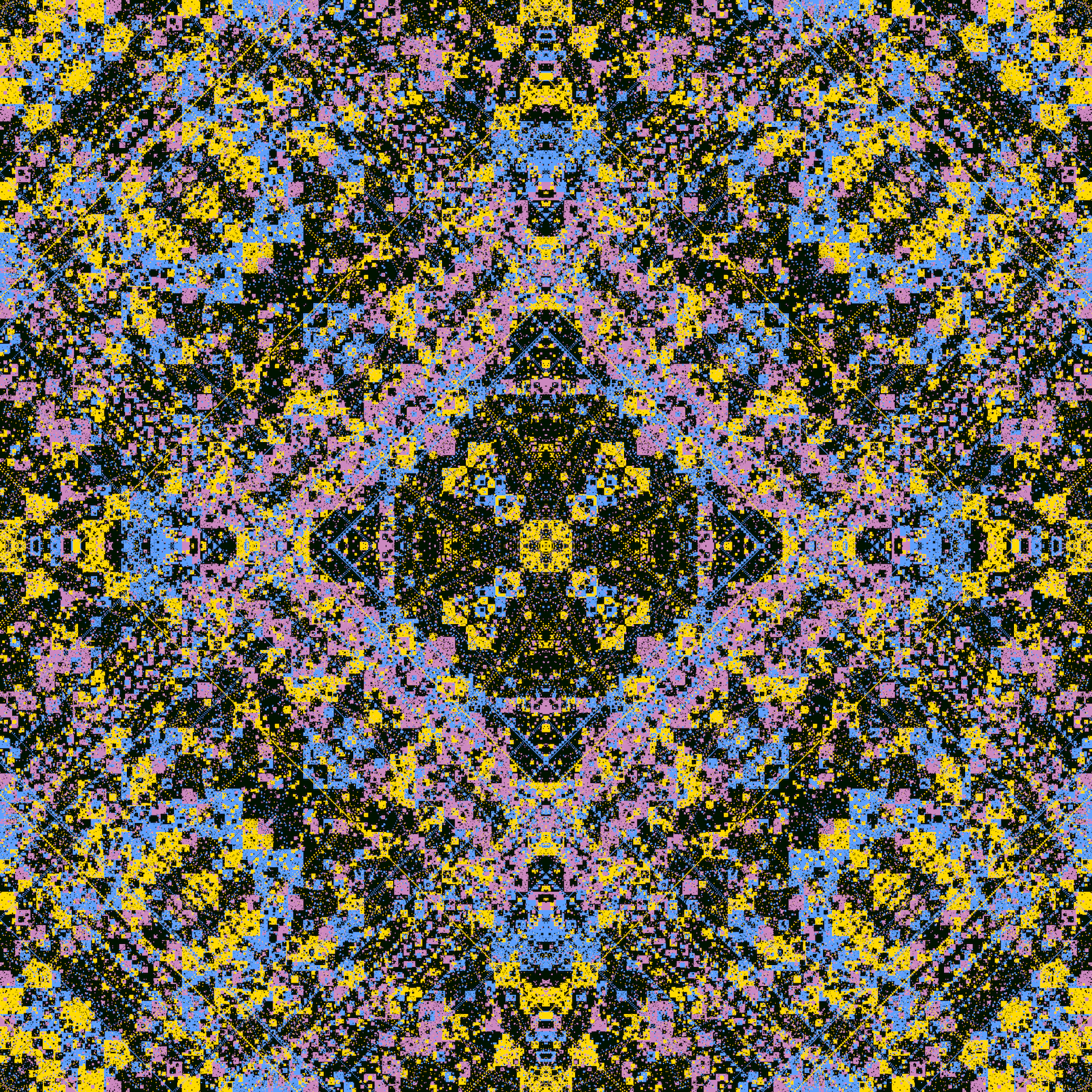 a tri-color digital square pattern