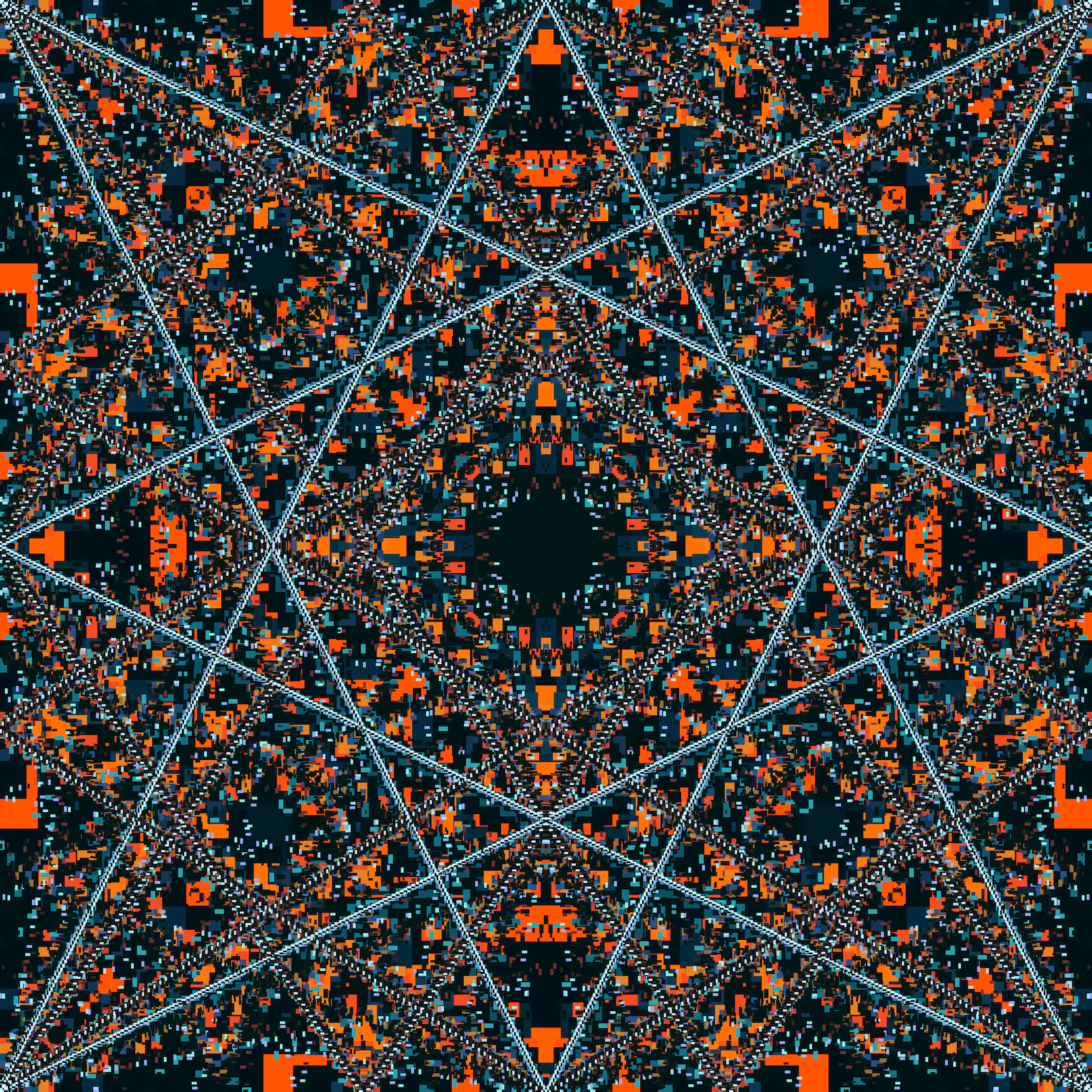 a multi-color digital square pattern